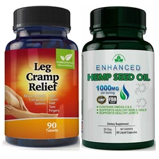 Hemp Seed Support Skin Joints & Legs Cramp Muscle Spasms Relief Supplements