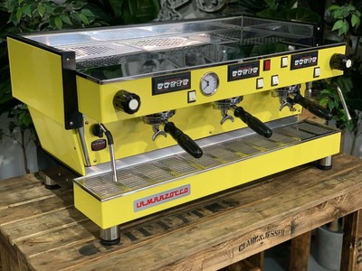 LA MARZOCCO LINEA CLASSIC 3 GRUPPEN GELBE ESPRESSOKAFFEEMASCHINE CUSTOM BARISTA