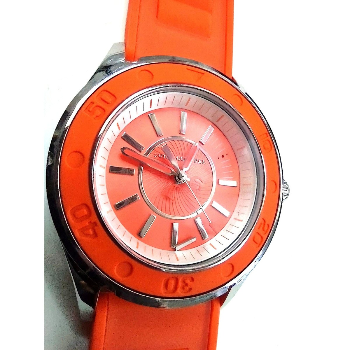 Juicy Couture Orange and Blue Silicone Strap Watches Juicy Couture Orange Watch with Orange Silicone Watch Band  main image 4