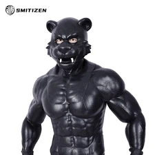 Smitizen Realistic Silicon Black Tiger Animal Monster Mask for Halloween Cosplay