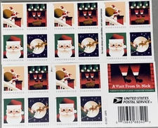 US Postage Stamp #5647 A Visit From St. Nick, Sheet of 20 - Mint Unused 2021
