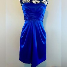 Formal Royal Blue Strapless Dress; size 9