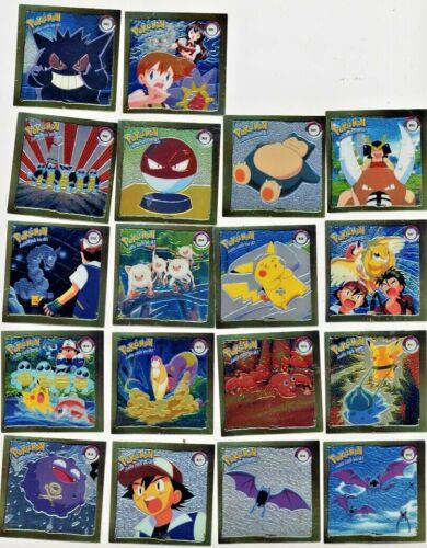 Pokemon Set of Rare Artbox 1999 Gold Stickers Inserts R01-R18 - Picture 1 of 1