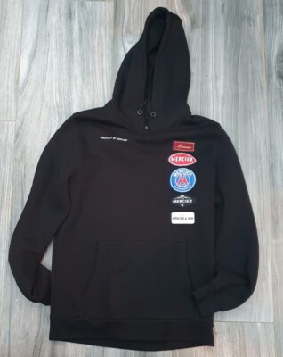 MERCIER OG Badge Logo Overhead Hood Tracksuit Set Black UK