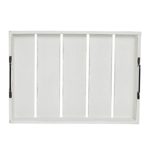 Rustic Wooden Serving Tray with Metal Handles for Coffee Table Farmhouse Home... - Picture 5 of 7
