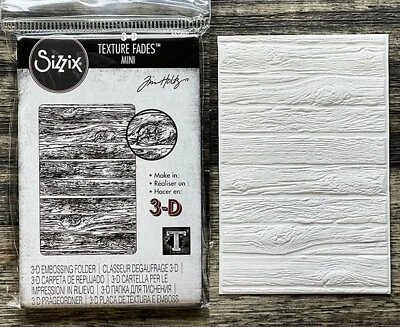 Sizzix Mini Lumber 3D Embossing folder #665460 Retail $10.99 Tim Holtz