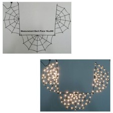 Martha Stewart Spider Web Lights w/Timer Black Wire 7 Modes Plug In