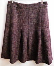 Vintage Ann Taylor LOFT Purple Tweed Wool Knee Length Fully Lined Skirt Sz 8