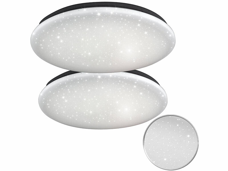 Plafonnier LED Luminea 12W 840lm luminaire de plafond rond blanc pour salon