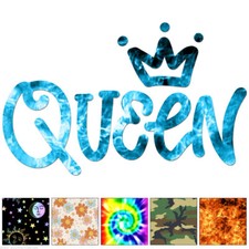 Queen Crown - Decal Sticker - Multiple Patterns  Sizes - ebn6495