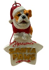 Holiday Lane Pets English Bulldog Here Comes Santa Paws Ornament