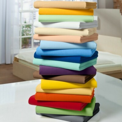 Hotel Bedding Fitted Sheet+2 Pillow Case Egyptian Cotton US Twin Size All Solid