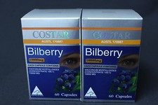 2 x COSTAR Bilberry 10000mg 60 Capsules Eyes Vision Health
