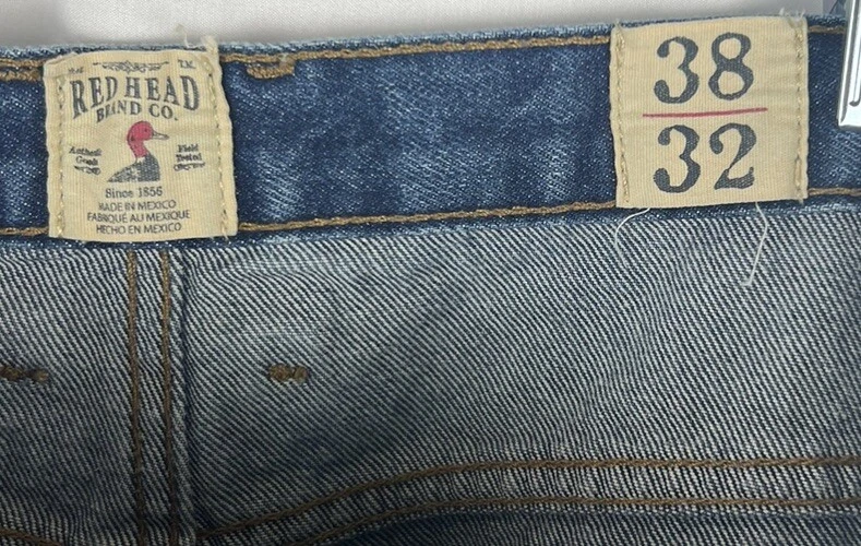 RedHead Blue Jeans Relaxed Fit Straight Leg Denim Men Size 38x32 - Image 3 of 3