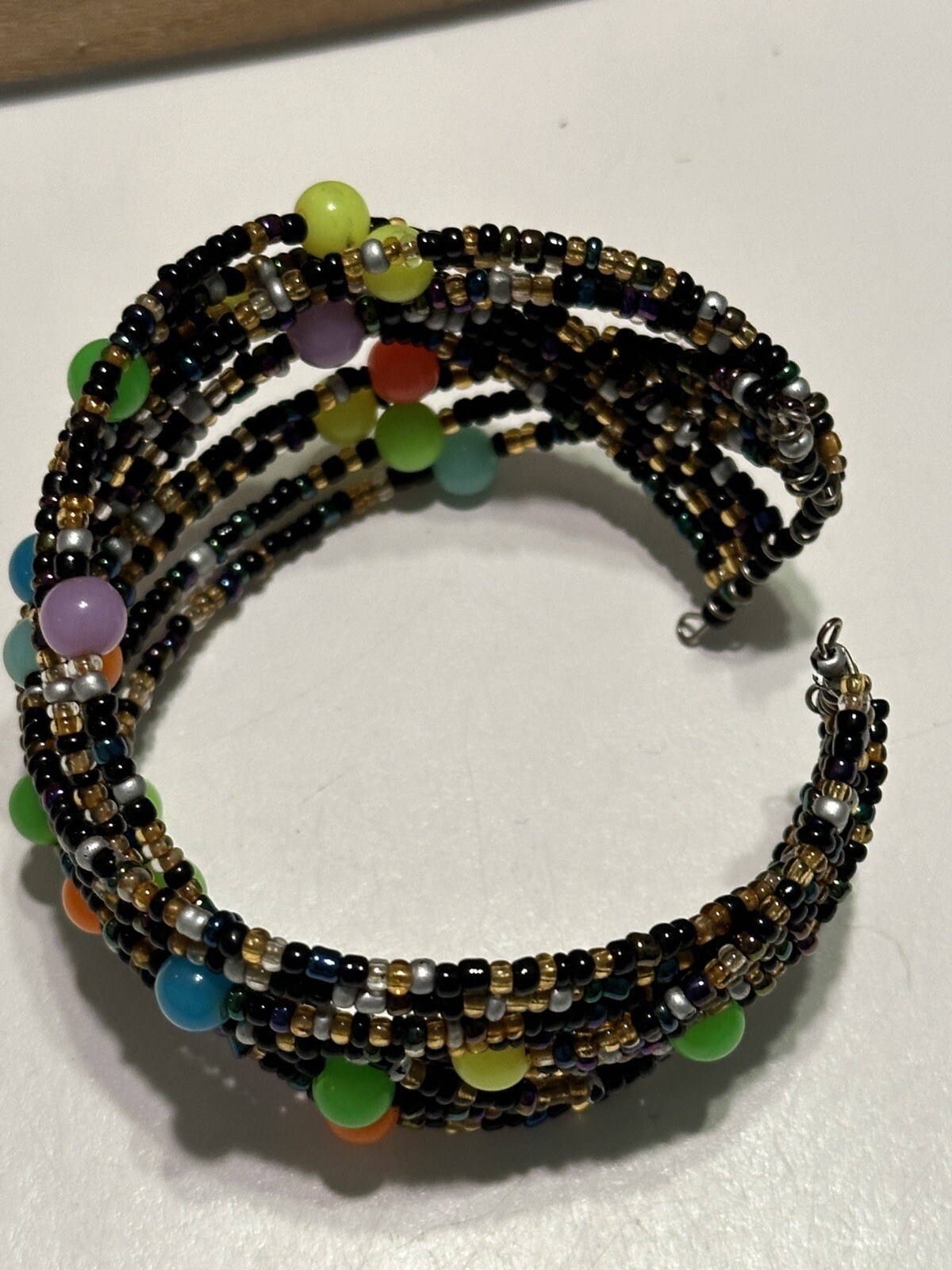 Beaded Statement Cuff Arm Wrap Bracelet Boho Brai… - image 6