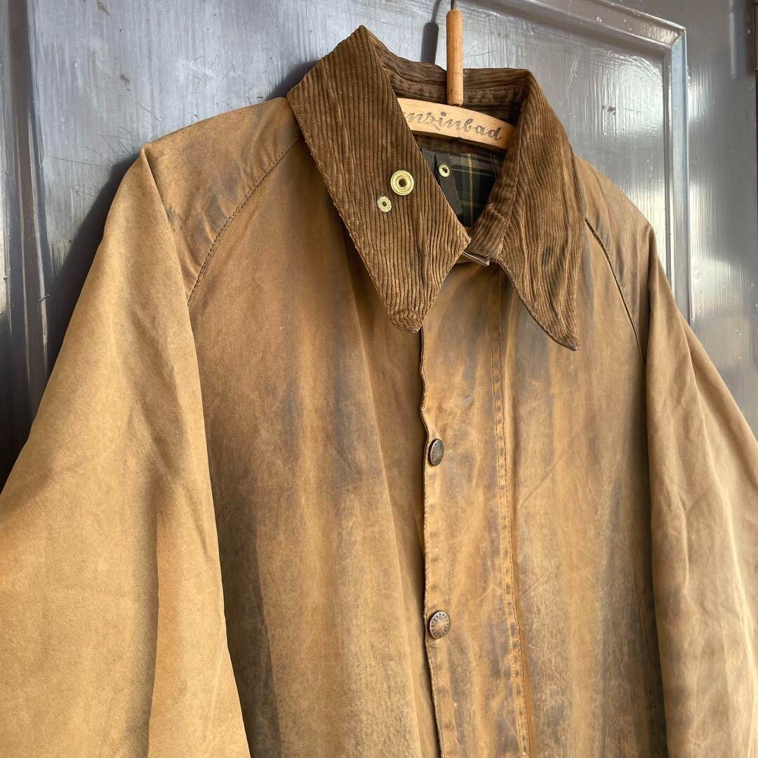Barbour MOORLAND WAX Oiled Jacket Coat brown size C42 men Barbour MOORLAND WAX Oiled Jacket Coat brown size C42 men