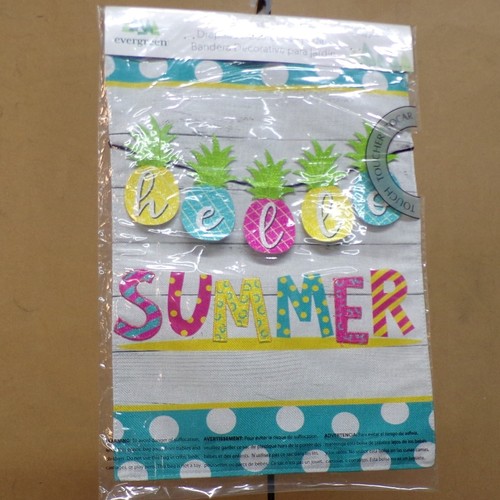 Hello Summer Pineapple Banner Garden Flag 12.5"x18" New Evergreen Flag & Garden