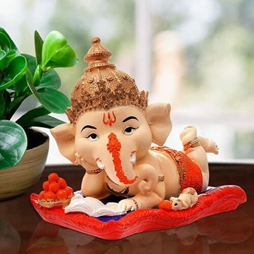 Bal Ganesha divine figurine Handcrafted for home decor puja remove obstacle 5.5" - Picture 1 of 5