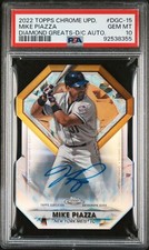 2022 Topps Chrome Mike Piazza Diamond Greats Die-Cut Auto 5/5 PSA 10
