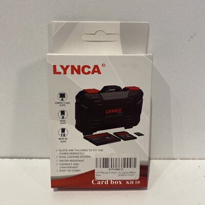 LYNCA Water Resistant Memory Card Case Storage Box for Micro SD CF 11cm x 7cm A4