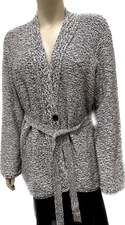 NWT $119 Jones New York Cardigan Sweater X-LARGE XL Pink/BIack/Ivory Tweed Knit