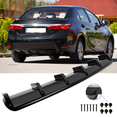For Toyota Corolla Gloss Black  Rear Bumper Diffuser Spoiler Lip Splitter 6 Fin