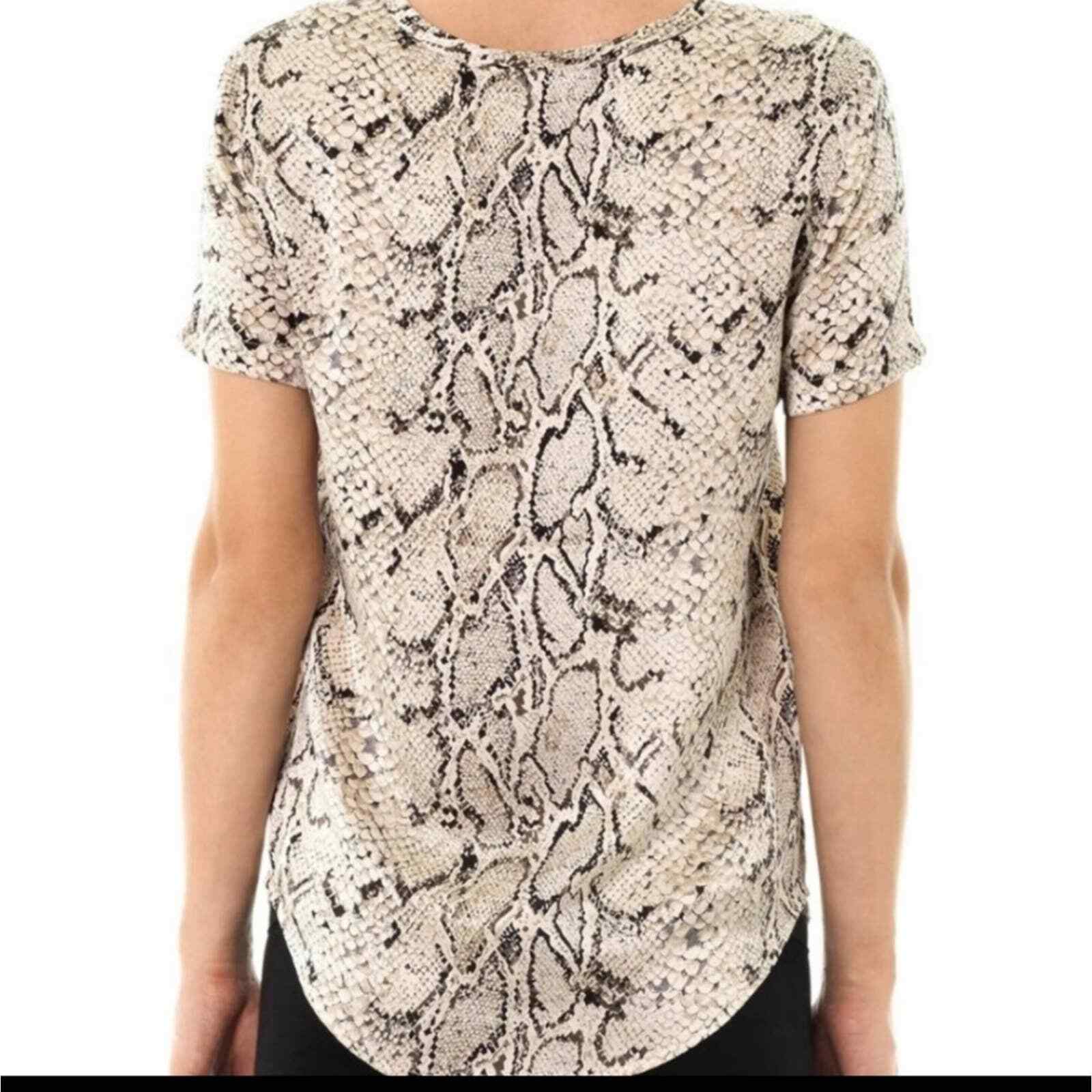 Equipment Snakeskin Python Silk Short Sleeve Blou… - image 2