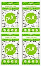 PUR Xylitol Chewing Gum COOLMINT 55 Pieces, 4 Pack Sugarless Vegan Pure