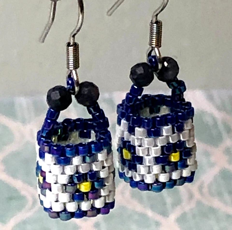 Pendientes Cesta Cuentas Artesanales Pequeña Flor de Alaska Delica Perforados Nuevos Foto 2 de 4