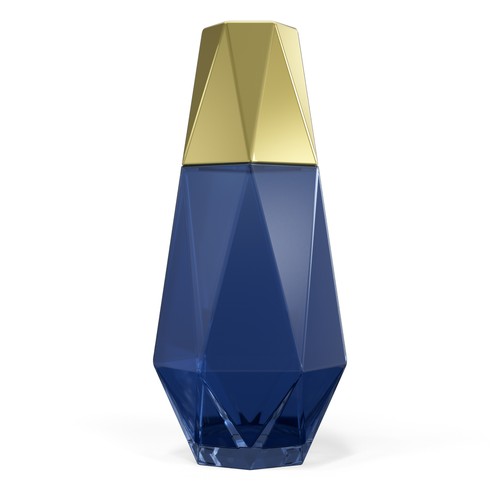 Modern Geometric Bedside Carafe, 2-Piece, 37 Oz Capacity - Navy or Black - Picture 8 of 9