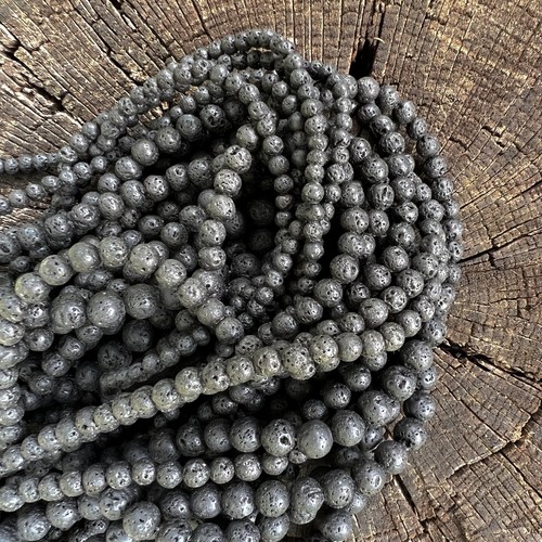 Lava real 4 6 8 cuentas de 10 mm 38 cm hebra piedra volcánica para joyería pulsera Mala - Imagen 2 de 10