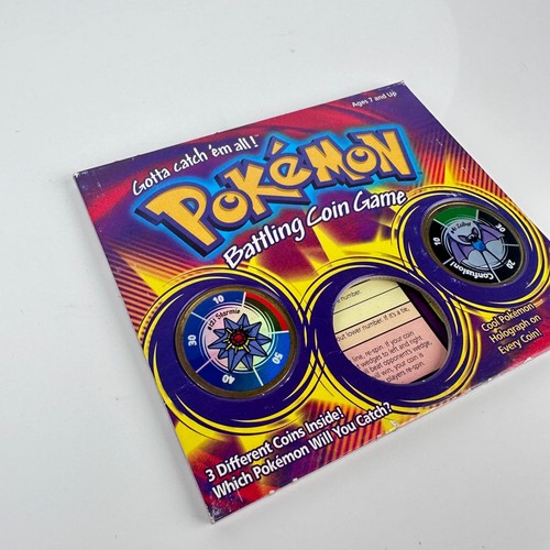 Vintage 90s Pokemon Battling Coin Game Case w/ 2 Coins Starmie & Zubat - 第 3/7 張圖片