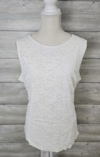 Sleeveless FloralTop Ninety Tank White Size 2XL