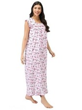 Pure Cotton Indian Women night Wear Comfortable Sleepwear Long Gown Floral Maxi