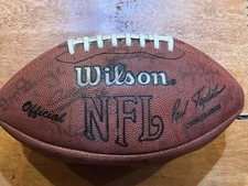 MULTI SIGNED VINTAGE TEAM OAKLAND RAIDERS GAME USED WILSON PRO FOOTBALL
