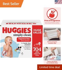 Simply Clean Unscented Baby Diaper Wipes, 11 Pack