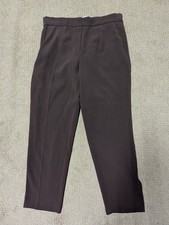 Babaton Aritzia Womens Brown Cropped High Rise Pull On Pants 4 Quiet Luxury Work