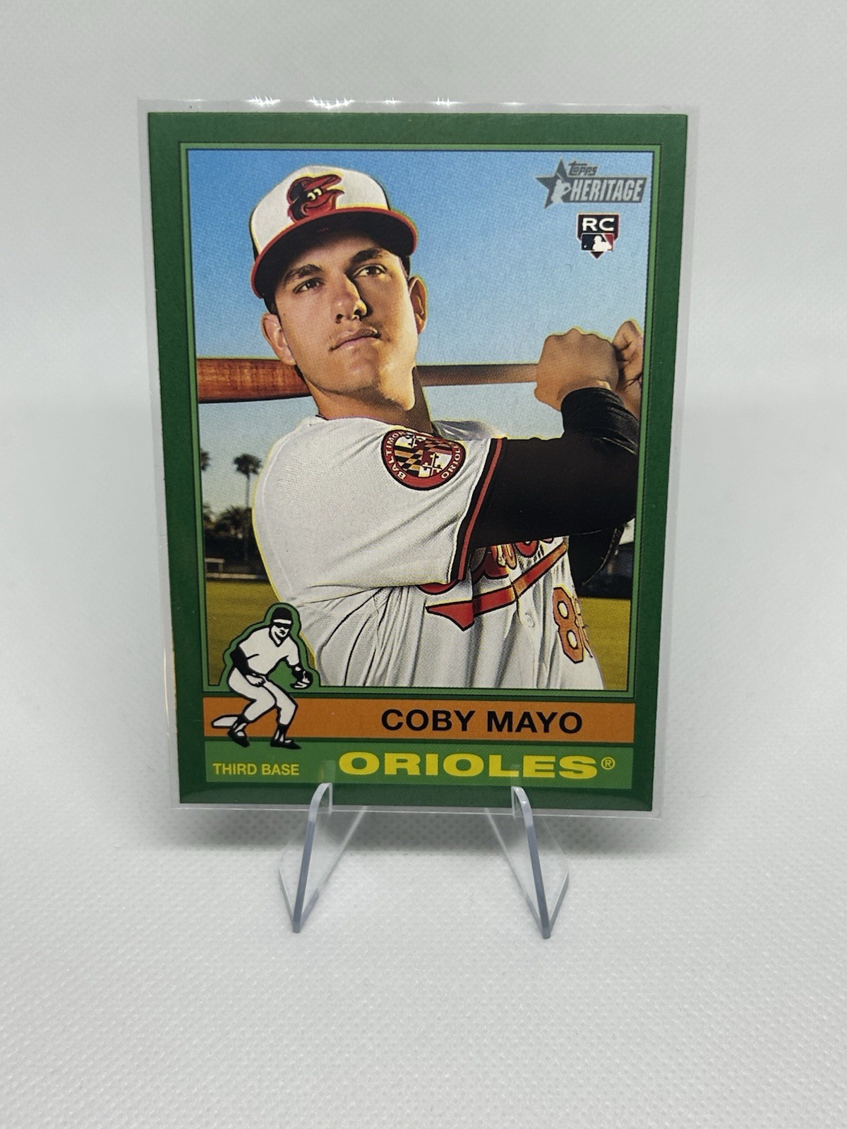 2025 Topps Heritage - Coby Mayo #340 Dark Green Border (RC)