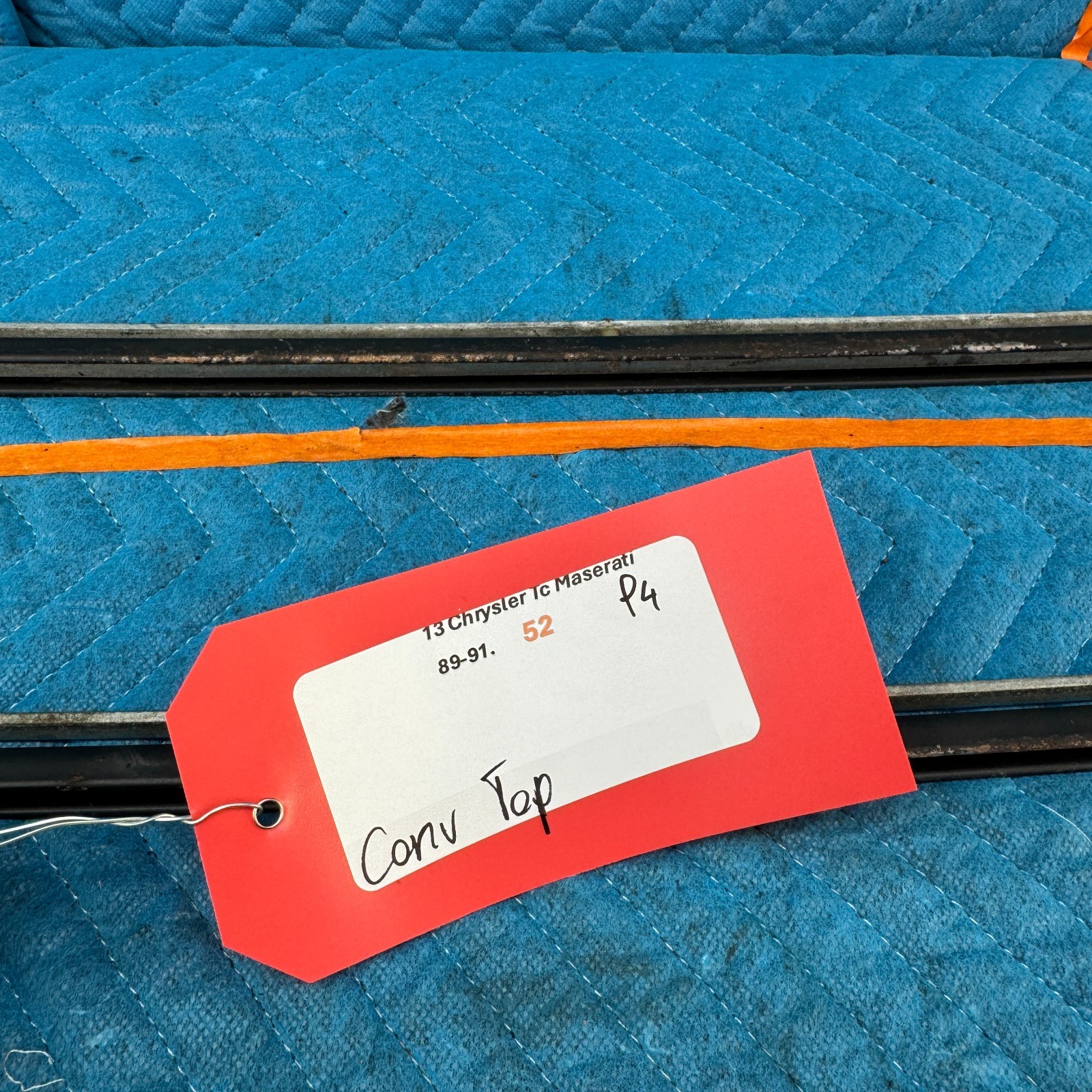 1989–91 Chrysler TC Maserati Convertible Top Weatherstrip Retainer Rails Set OEM