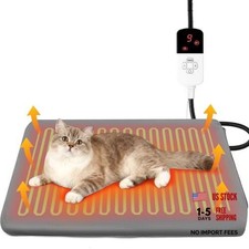 Heated Cat Bed, 9 Adjustable Temperature Waterproof Cats Heating Pad for Cats
