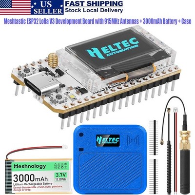 915MHz ESP32 LoRa V3 Wi-Fi Board + IPEX Antenna+ HelTec Meshtastic Case+Battery