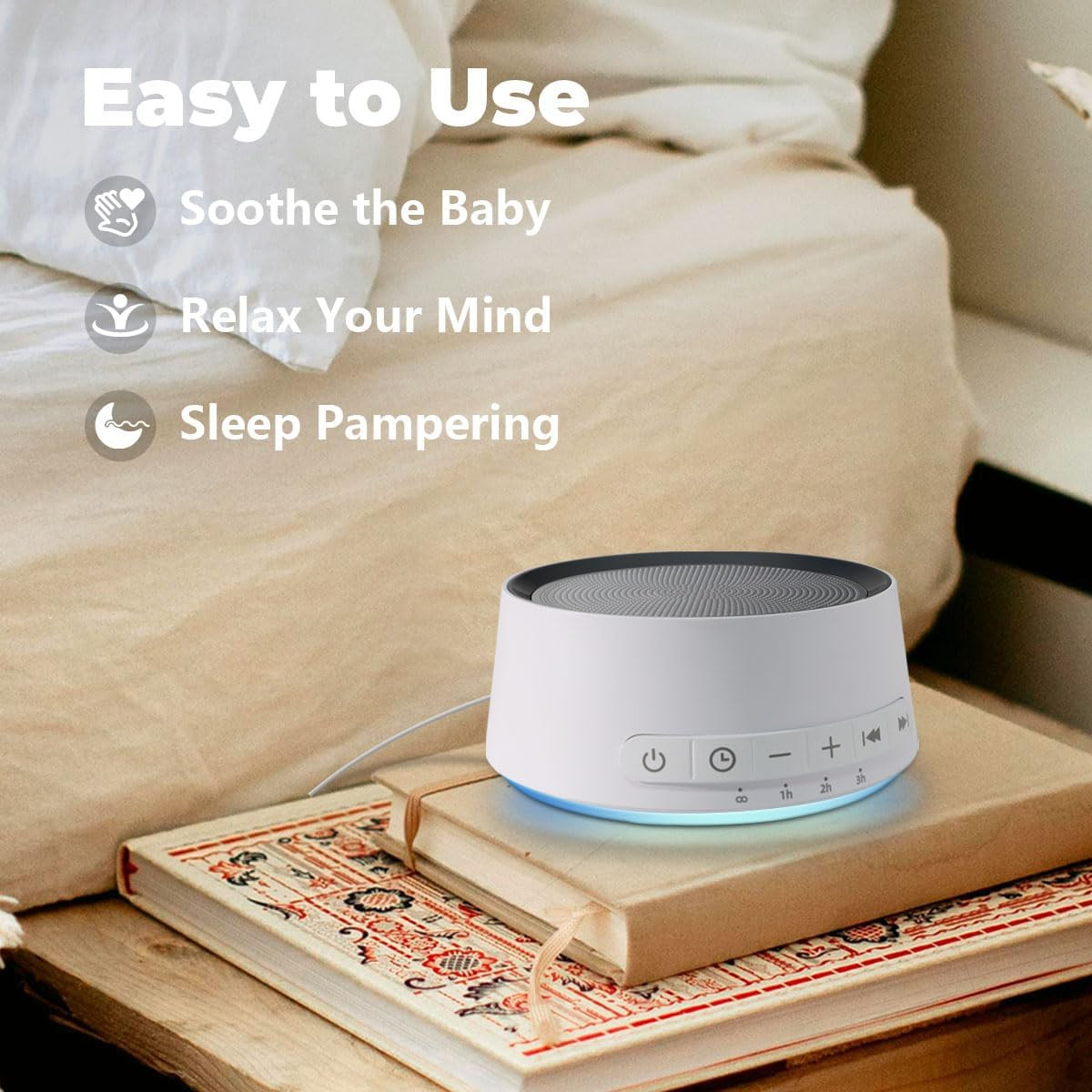 Sound Machine White Noise Machine with 30 Soothing Sounds 12 Colors Night Light