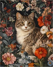 Cat Paint by Numbers Kit for Adults, Cat Paint by Number for Adults, Beginners A