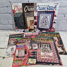 Vintage Cross Stitch And Needlework Magazines Pattern Books Lot Of 8