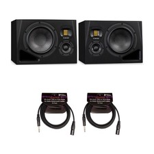 Adam Audio A8H Powered 3-Way Studio Monitor Left and Right with Cables