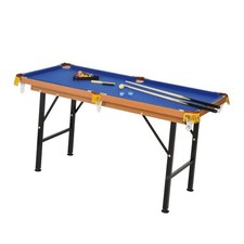 Portable 55-inch Folding Pool Table Game with Cues, Balls, Rack  Chalk -