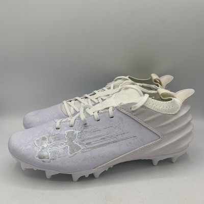 Under Armour Blur 2 MC Suede Football Cleats Mens Size 9.5 White Silver *READ