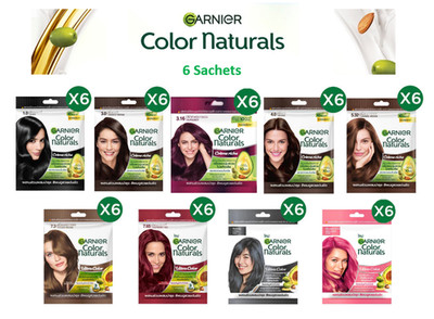6X Garnier Color Naturals Cream Black Brown Red Ash Shades Grey Hair Coverage