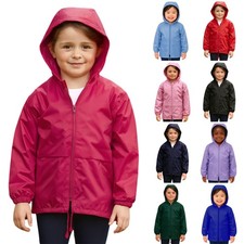 Unisex Boys Girls Lightweight Showerproof Kagool Rain Jacket Coat Mac Cagoule