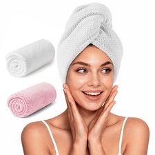 2 PCS Large Microfiber Hair Towel Wrap Super Absorbent Quick Dry Anti Frizz